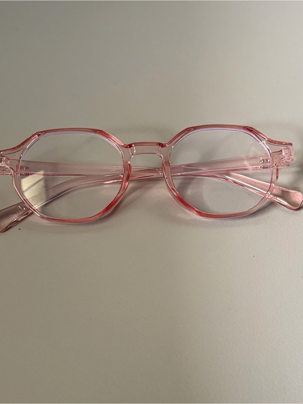 Clear Pink Round Frame Women’s Eyewear